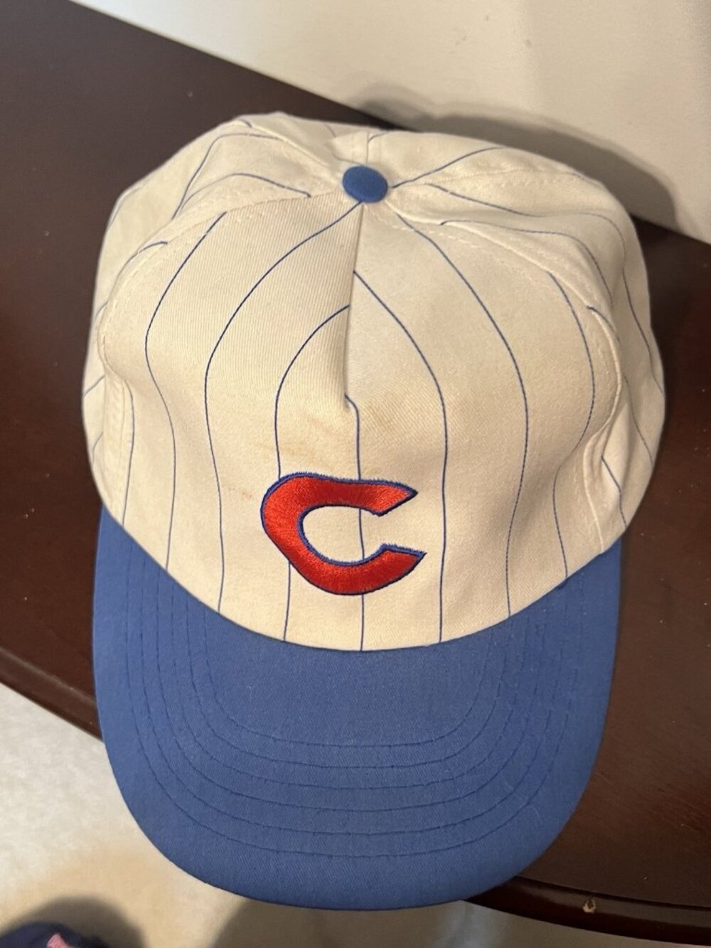 Vintage Chicago Cubs Arby's Pepsi Promo Snapback Hat Pinstripe MLB Baseball Cap